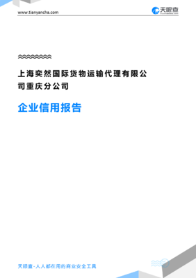 上海奕然国际货物运输代理重庆分公司企业信用报告-天眼查